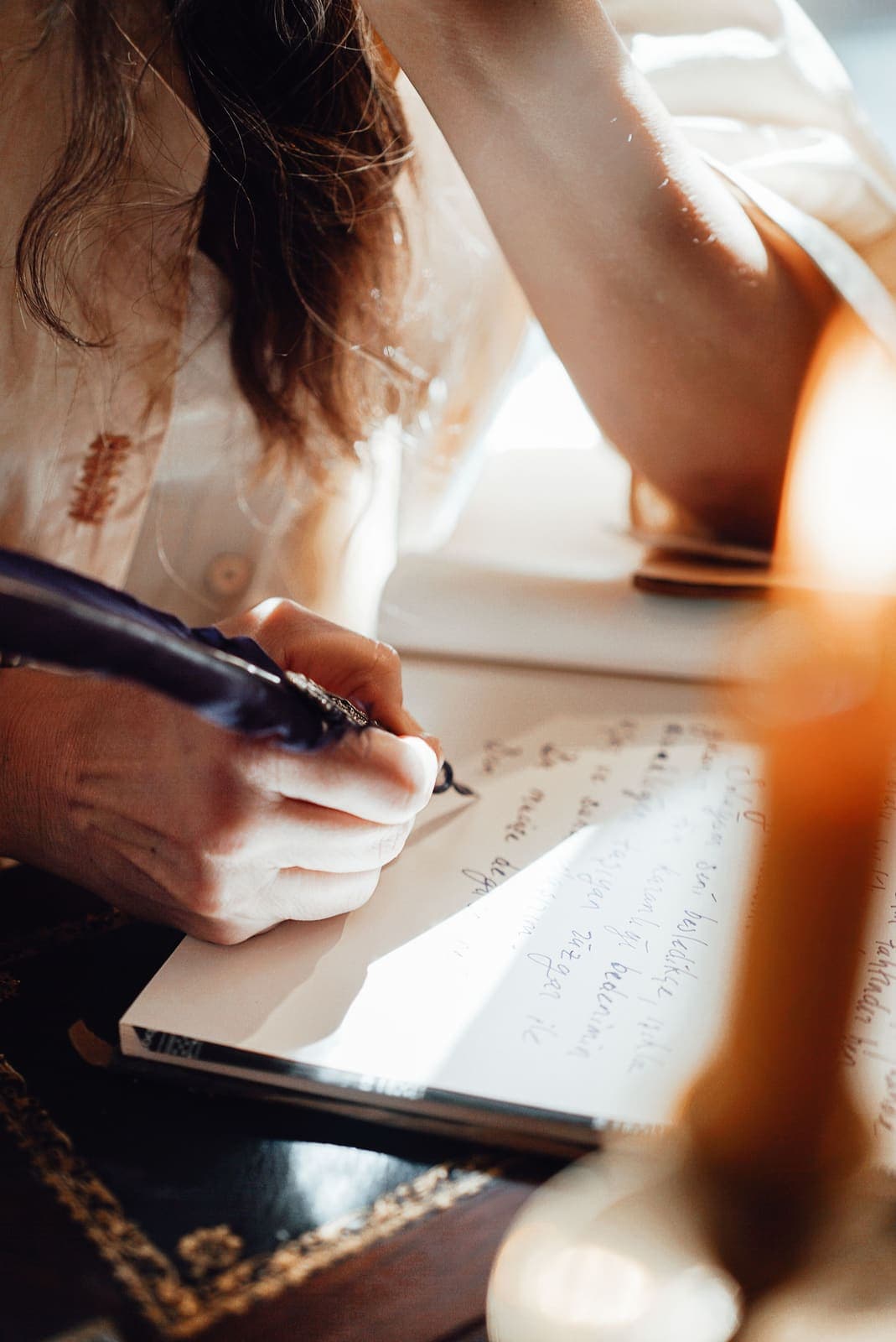 A student working on a portfolio.